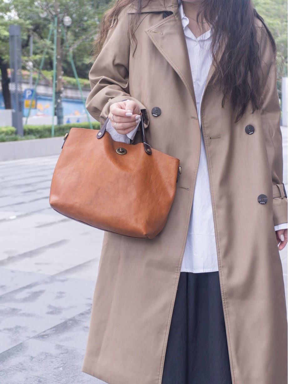 Women's Vintage Brown Leather Mini Tote Bag