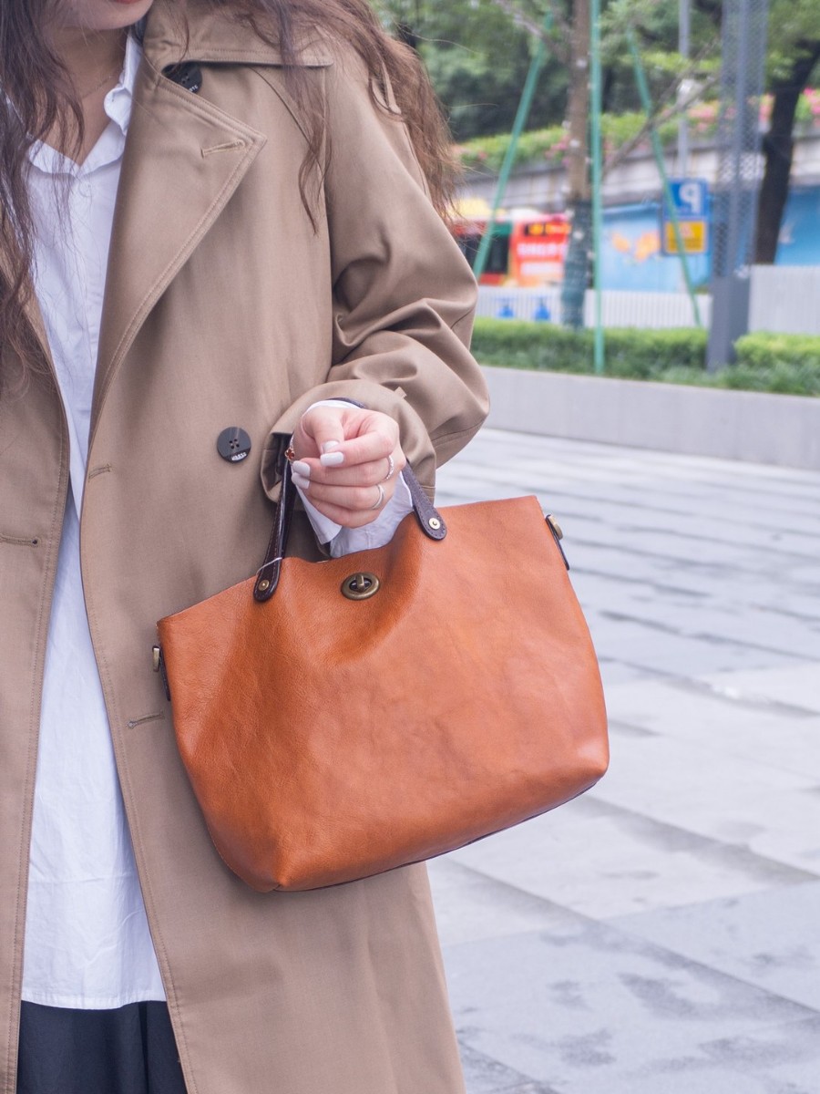 Women's Vintage Brown Leather Mini Tote Bag